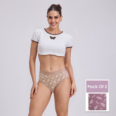Women’s Flower Print Panty – Soft, Stretchable & Stylish Comfort PQ5031-2PC