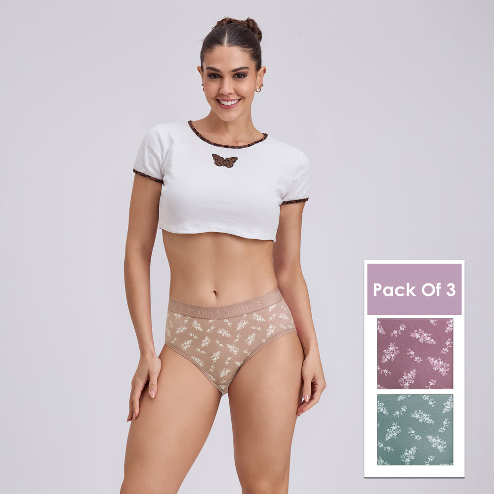 Flower Print Panty · Pack of 3