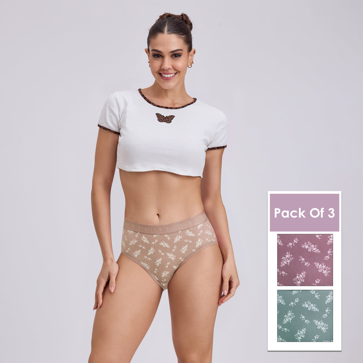 Flower Print Panty · Pack of 3, photo 1 of 10