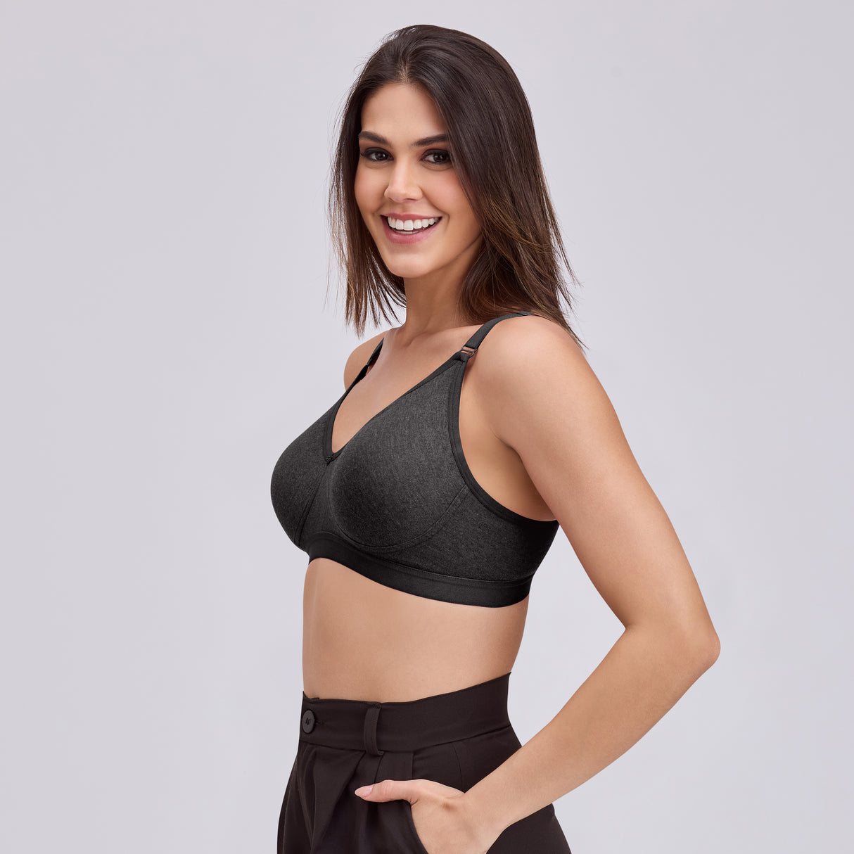 Full Coverage D Cup Bra D Non Padded, Wire-Free Comfort Support- BQ2099