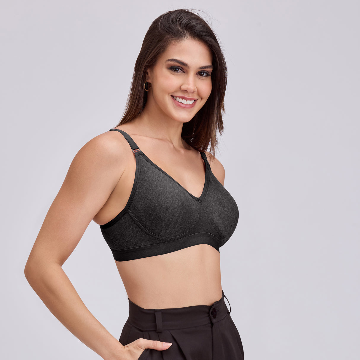 Full Coverage D Cup Bra D Non Padded, Wire-Free Comfort Support- BQ2099