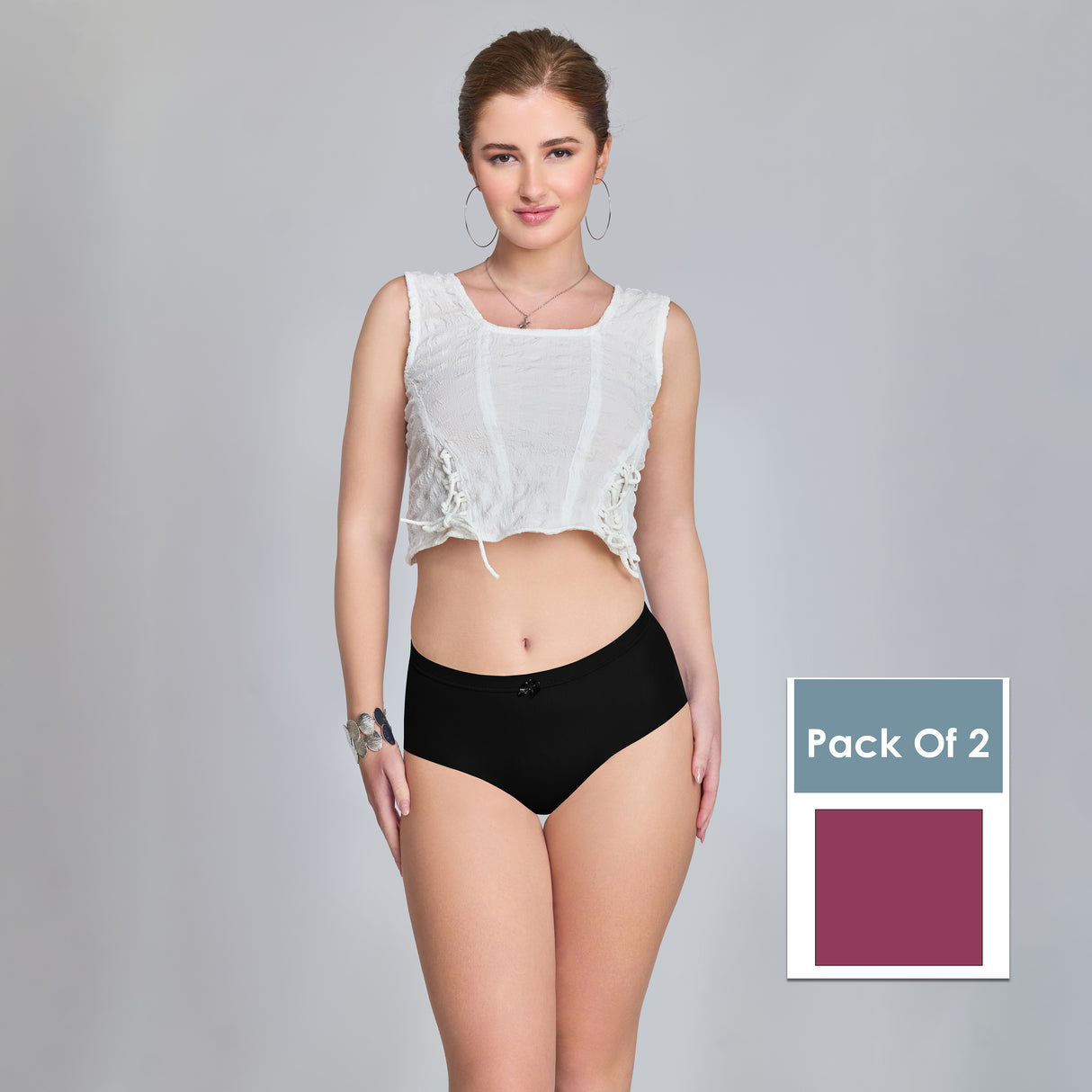 Plain Seamless Panty for Women – Soft,Stretchable & Invisible Comfort Innerwear PQ5033-2pc