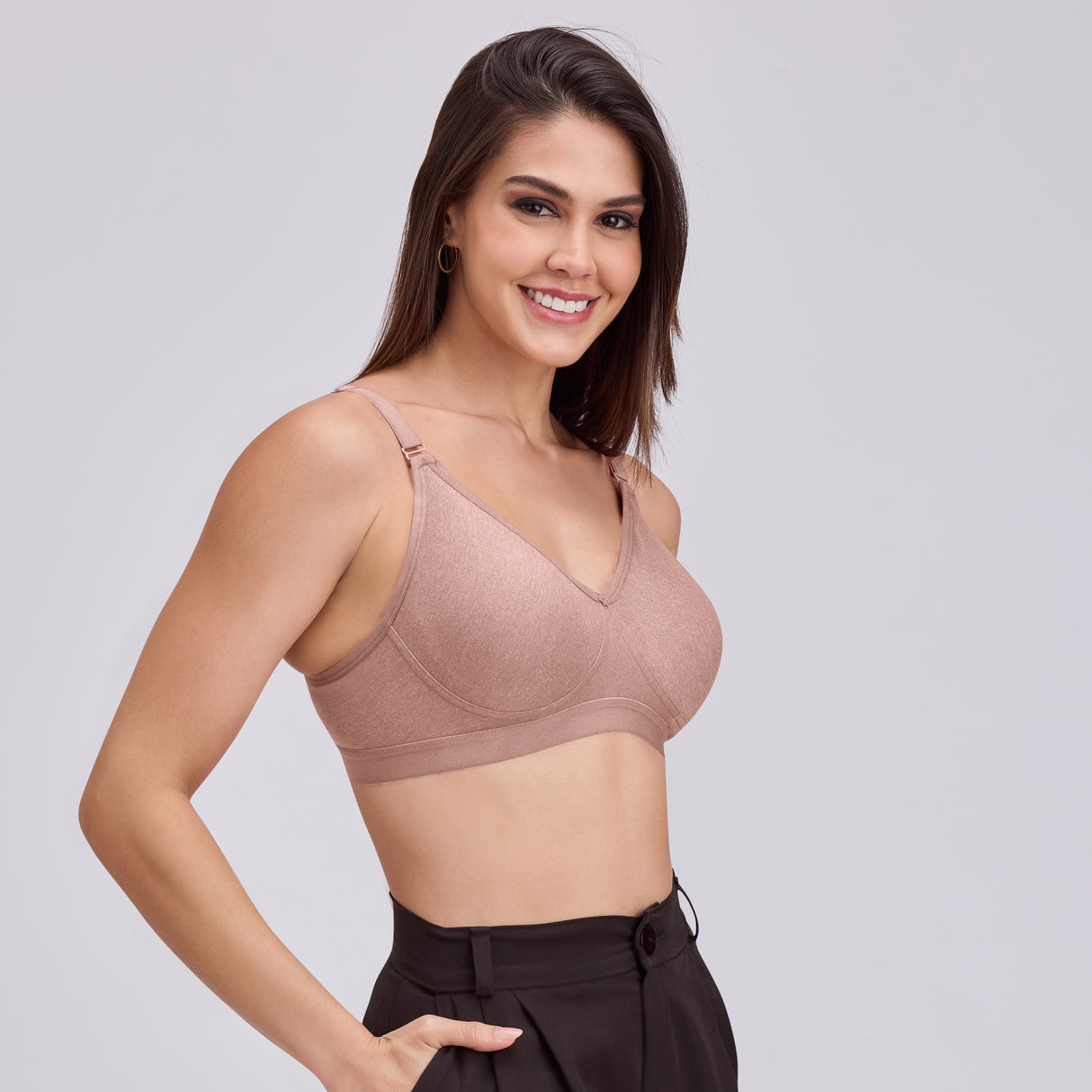 Full Coverage D Cup Bra D Non Padded, Wire-Free Comfort Support- BQ2099