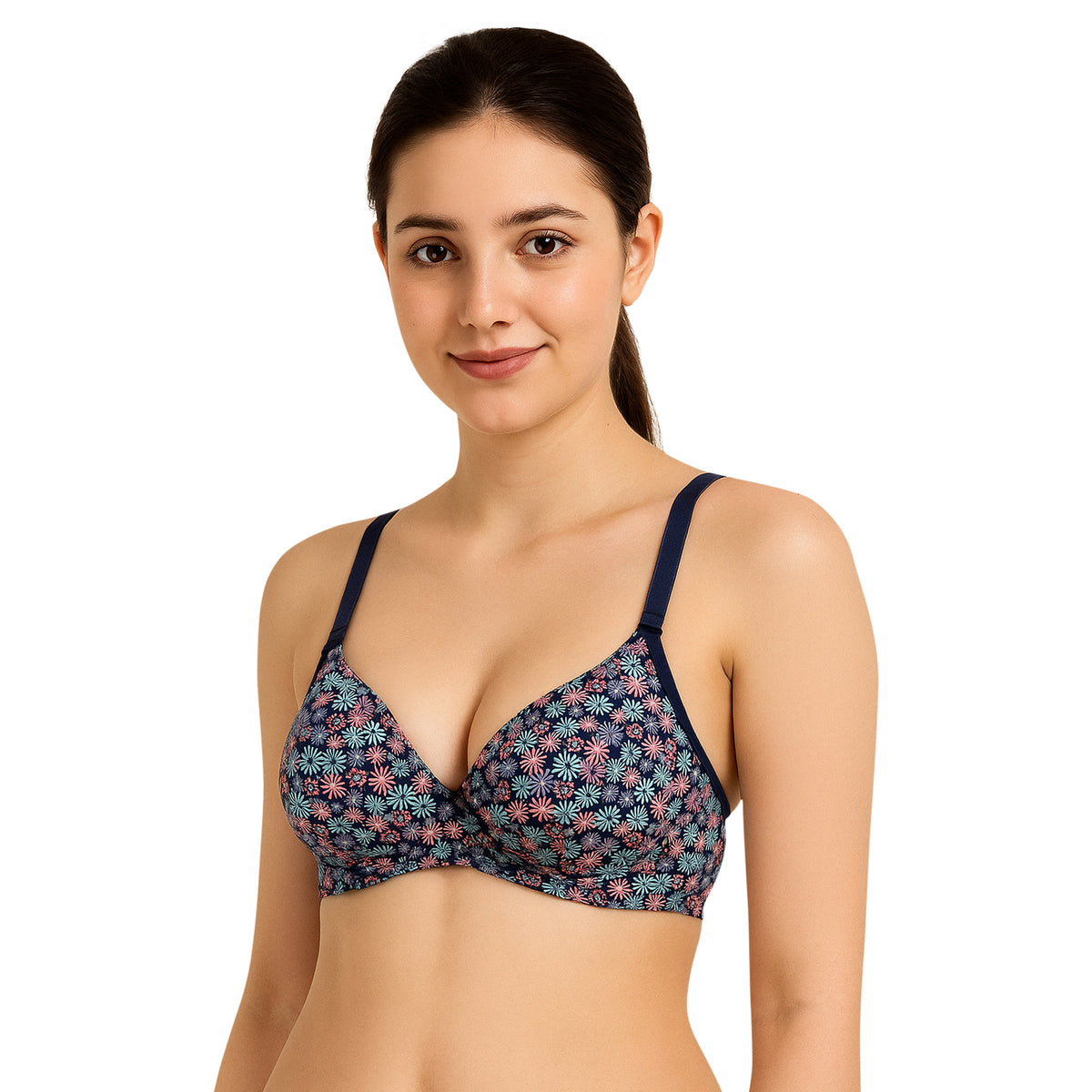 Dark Flower Print Bra, photo 1 of 10