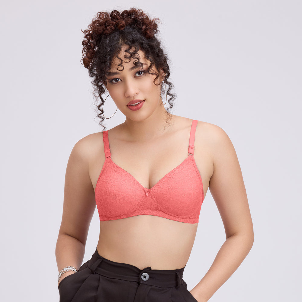 Lace Net Padded Bra