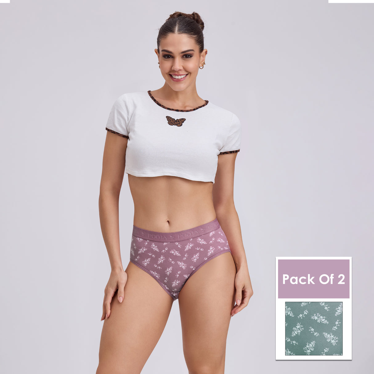 Women’s Flower Print Panty – Soft, Stretchable & Stylish Comfort PQ5031-2PC