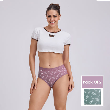 Women’s Flower Print Panty – Soft, Stretchable & Stylish Comfort PQ5031-2PC