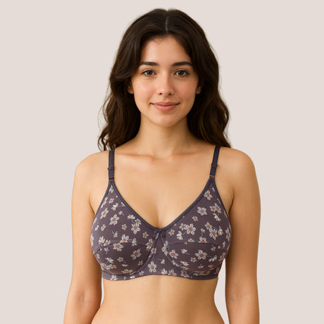 Stylish Printed Seam Bra for Women Soft Support & Everyday Comfort BQ2186 3 PC