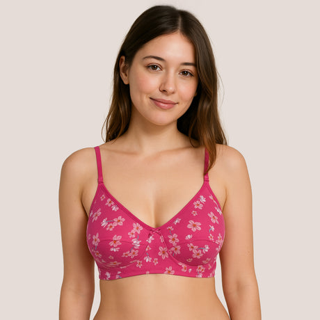 Stylish Printed Seam Bra for Women Soft Support & Everyday Comfort BQ2186 3PC