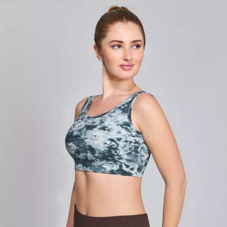Trendy Printed Sports Bra|Breathable,Stretchable Activewear for Women SQ1038