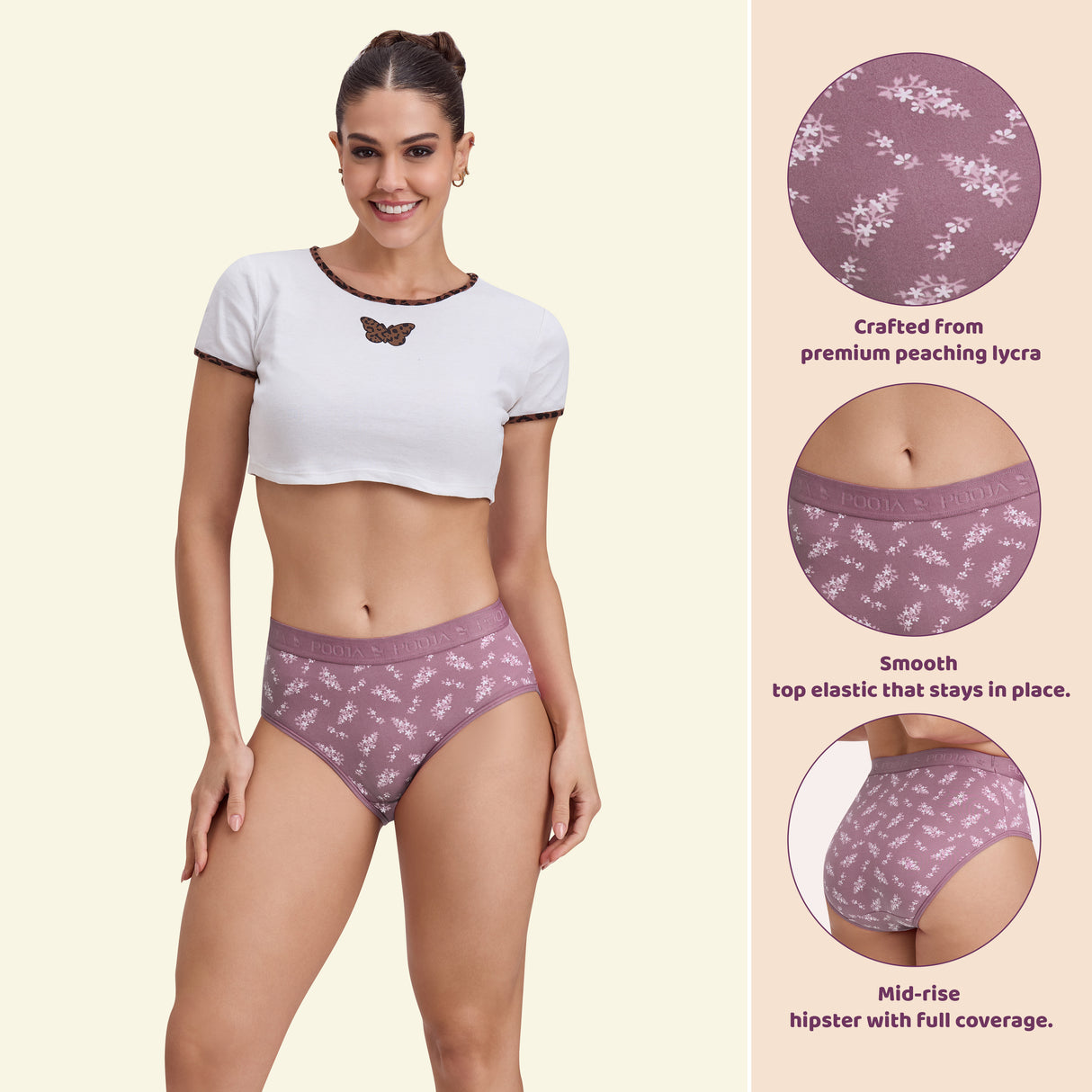 Women’s Flower Print Panty – Soft, Stretchable & Stylish Comfort PQ5031-2PC