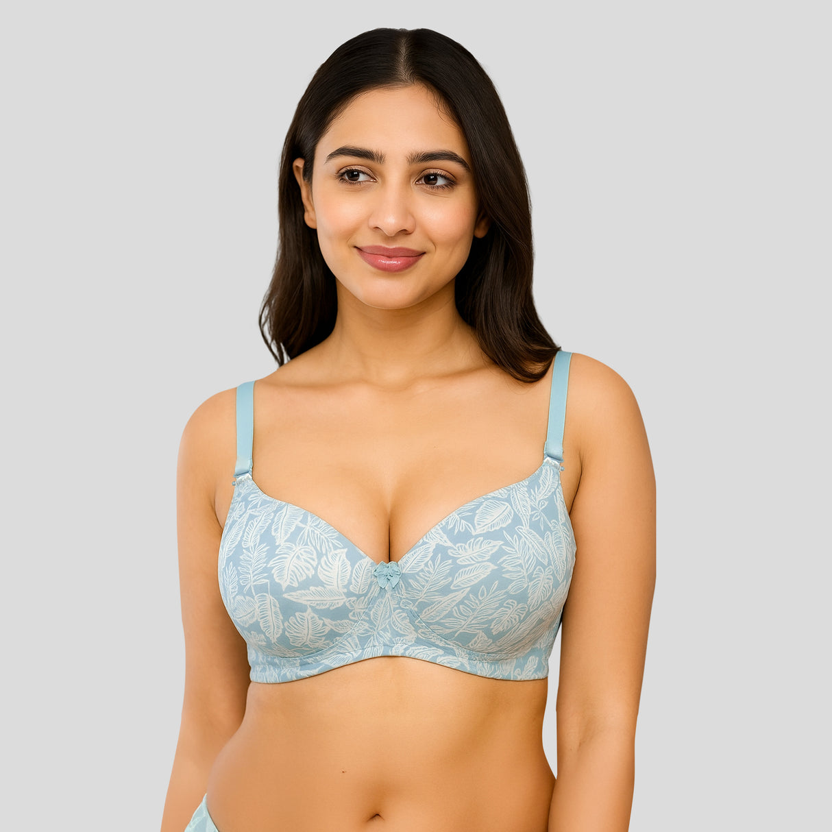 Leaf Print Lightly Padded Bra – Everyday Comfort & Style FQ8007