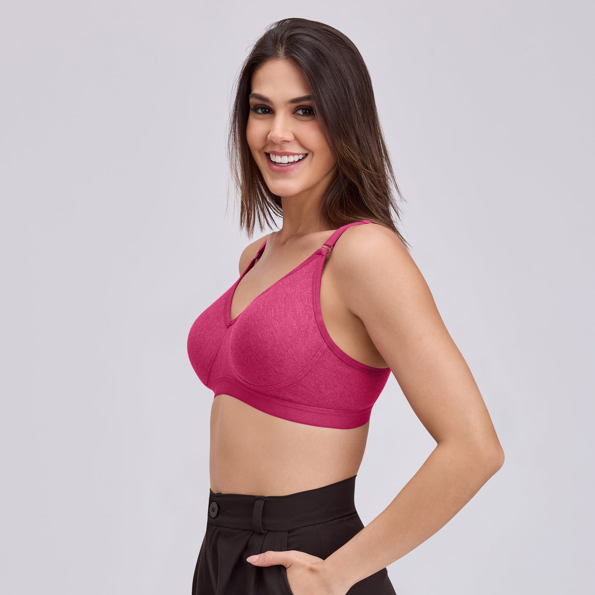 Full Coverage D Cup Bra D Non Padded, Wire-Free Comfort Support- BQ2099