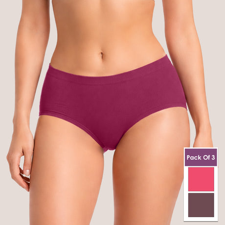 Women’s Solid Rib Hipster Panty | Soft Stretch Lycra Blend Comfort pack of 3 PQ5034