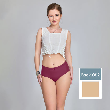 Plain Seamless Panty for Women – Soft,Stretchable & Invisible Comfort Innerwear PQ5033-2pc