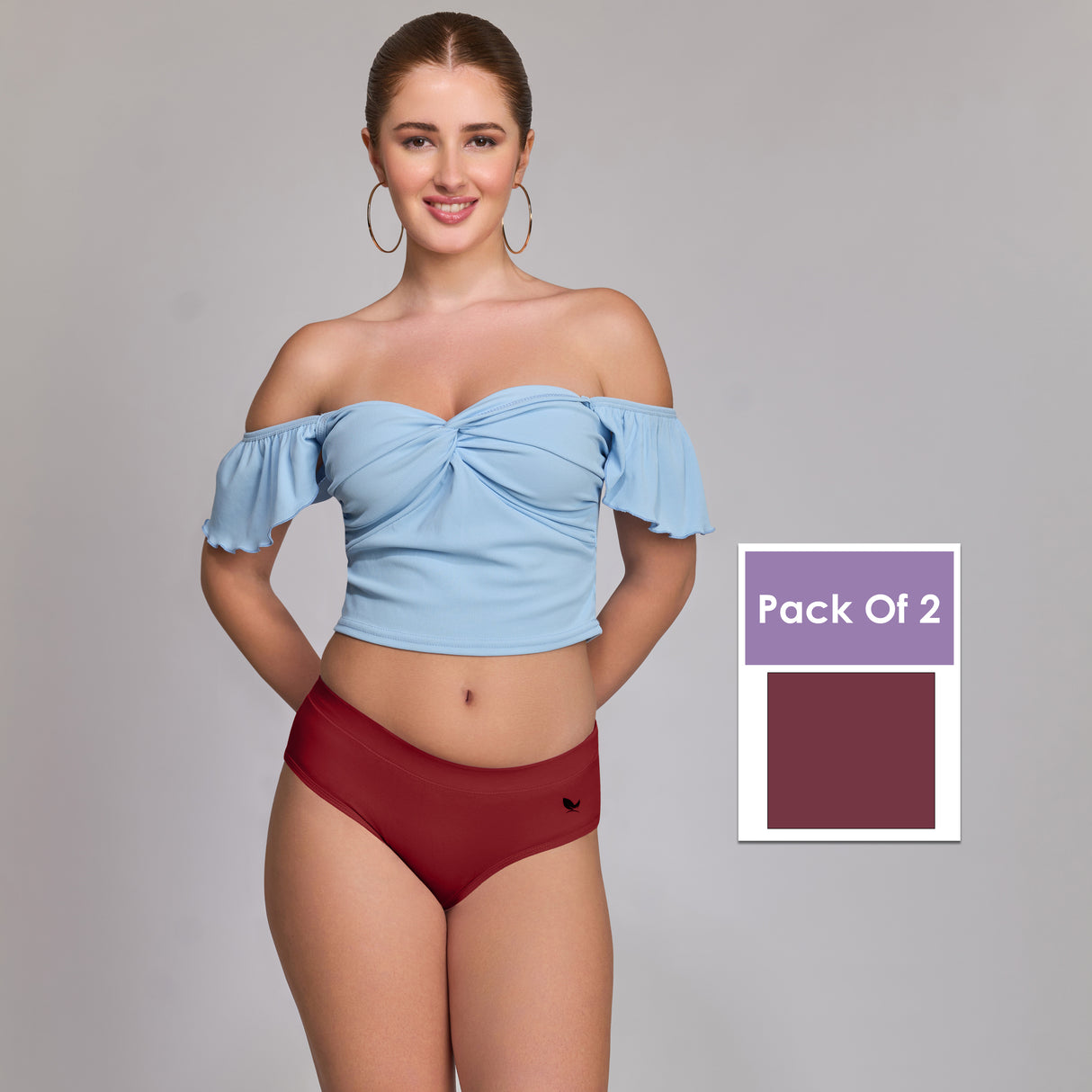 Ultra-Soft Plain Cotton Panty for Women Breathable Stretchable Innerwear for All-Day Wear PQ5023-2PC