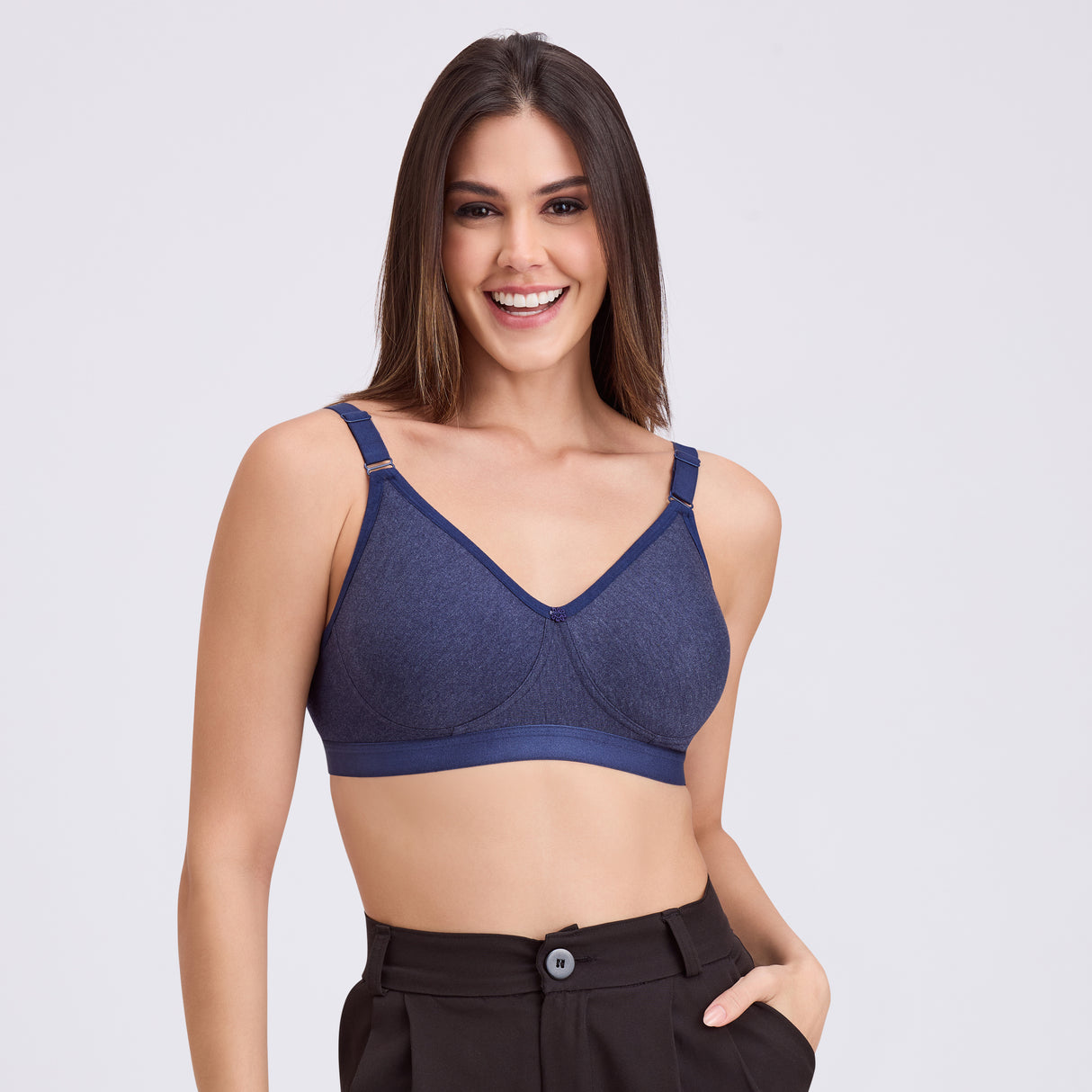 Full Coverage D Cup Bra D Non Padded, Wire-Free Comfort Support- BQ2099