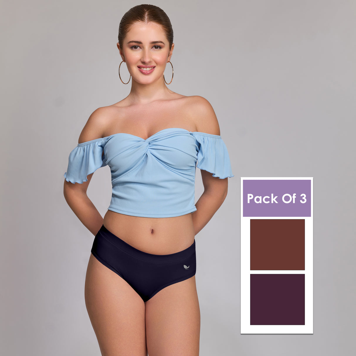 Ultra-Soft Plain Cotton Panty for Women Breathable Stretchable Innerwear for All-Day Wear PQ5023-3PC