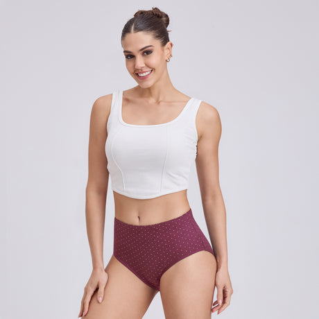 Soft Cotton Tummy Printed Panty for Women – High Waist Comfort Fit PQ5035