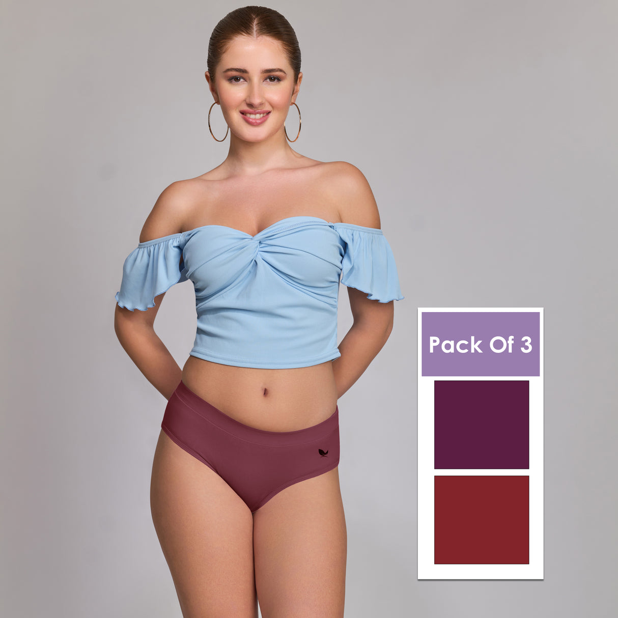 Ultra-Soft Plain Cotton Panty for Women Breathable Stretchable Innerwear for All-Day Wear PQ5023-3PC