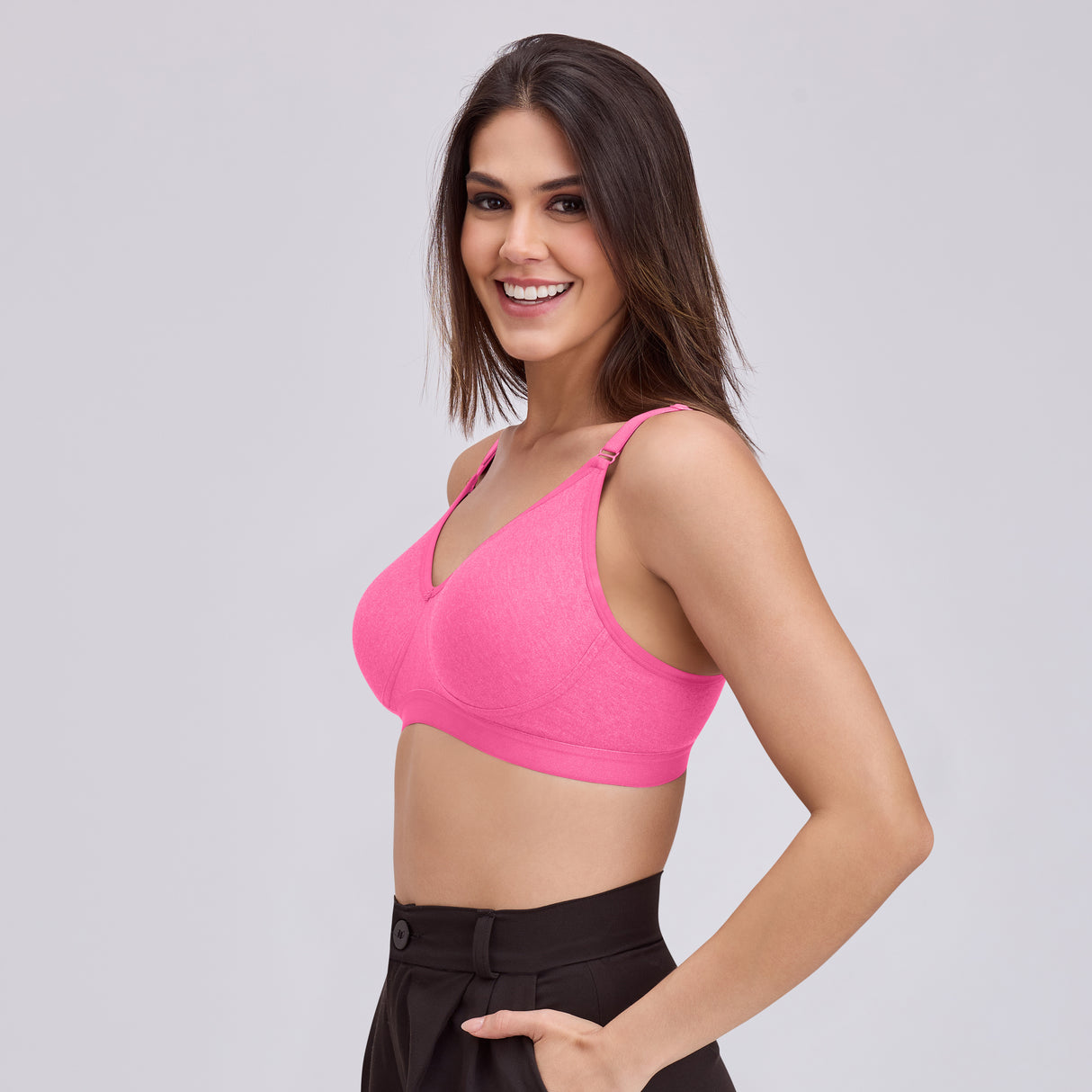 Full Coverage D Cup Bra D Non Padded, Wire-Free Comfort Support- BQ2099