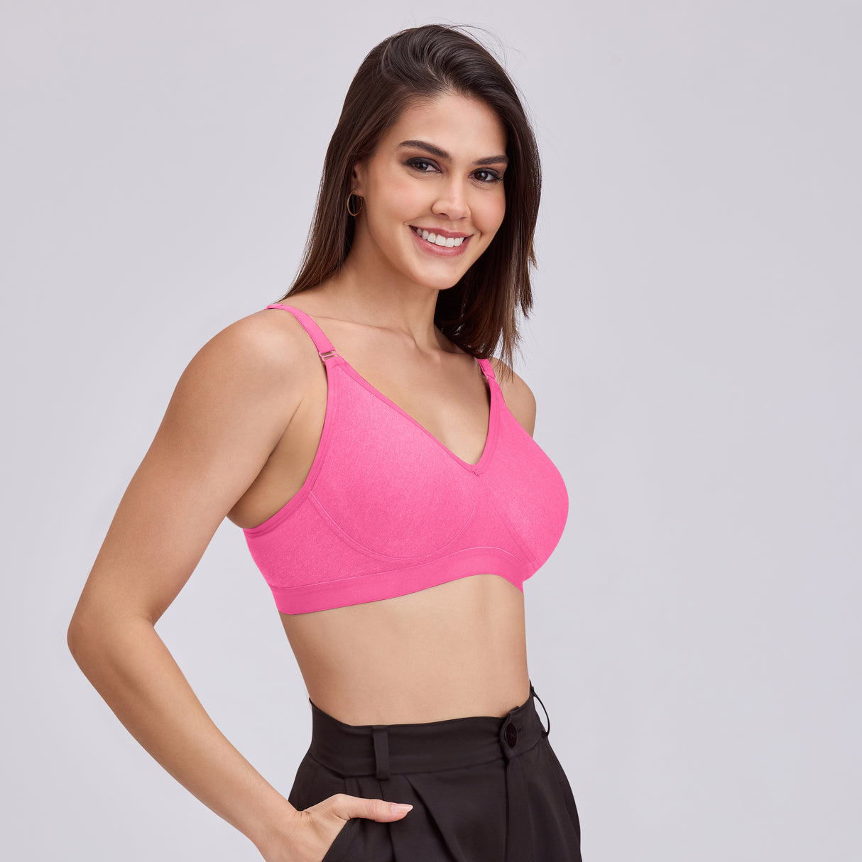 Full Coverage D Cup Bra D Non Padded, Wire-Free Comfort Support- BQ2099