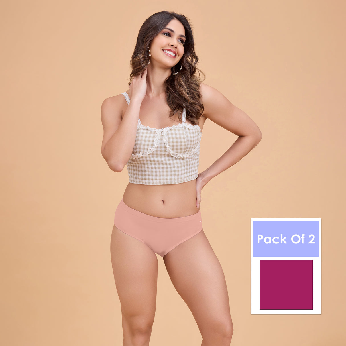 Women’s Plain Hipster Panty–Soft Cotton,Comfort & Everyday Fit PQ5042-2PC