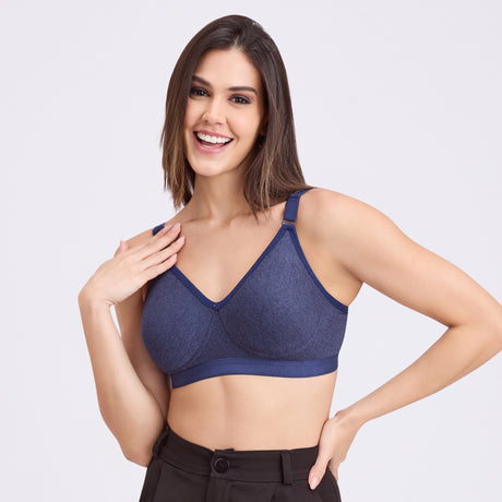 Full Coverage D Cup Bra D Non Padded, Wire-Free Comfort Support- BQ2099