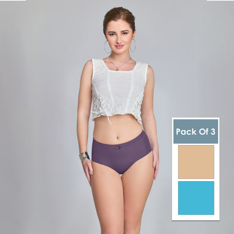 Plain Seamless Panty for Women – Soft,Stretchable & Invisible Comfort Innerwear PQ5033-3pc