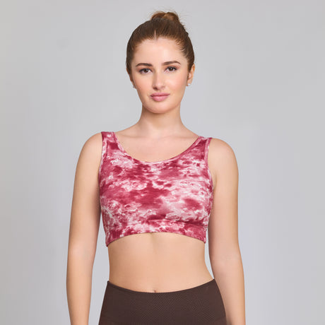 Trendy Printed Sports Bra|Breathable,Stretchable Activewear for Women SQ1038