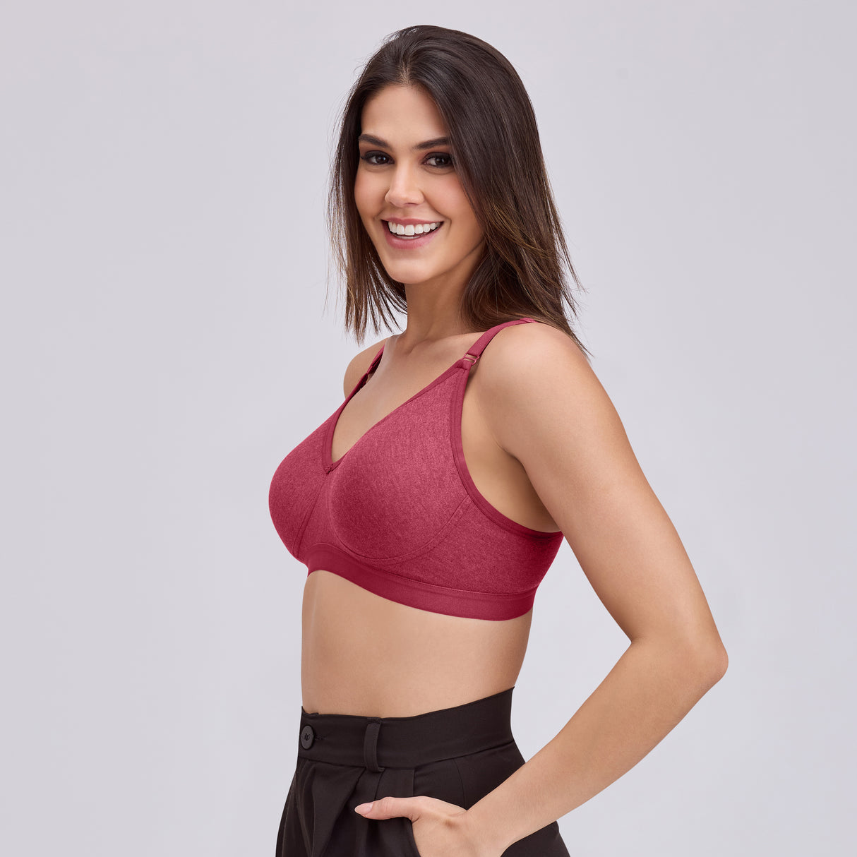 Full Coverage D Cup Bra D Non Padded, Wire-Free Comfort Support- BQ2099