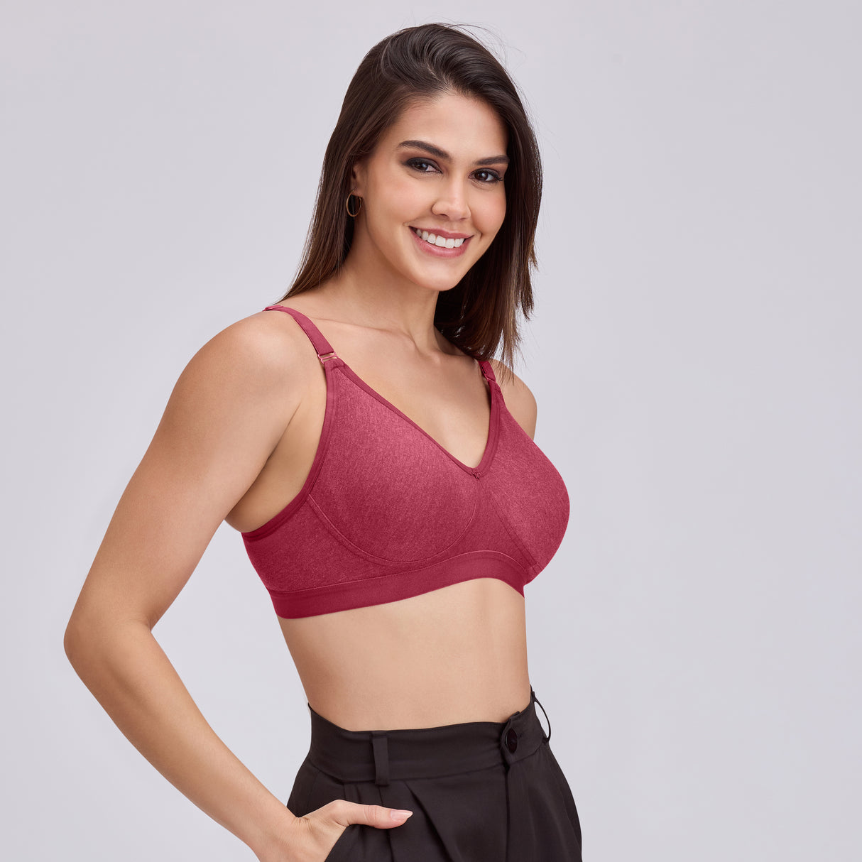 Full Coverage D Cup Bra D Non Padded, Wire-Free Comfort Support- BQ2099