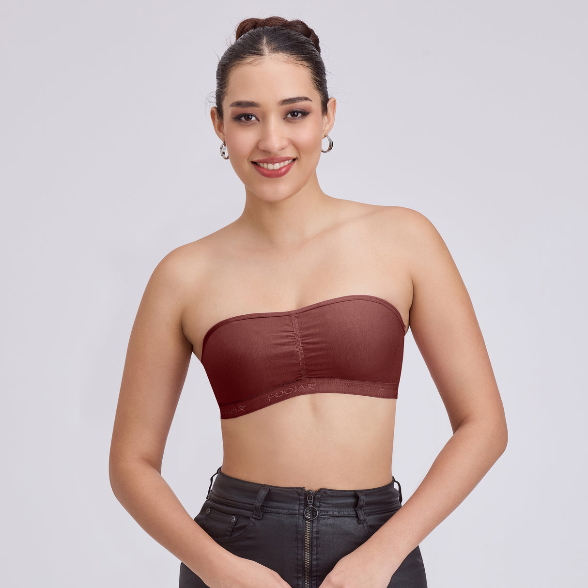 Seamless Strapless Tube Bra – Wireless Padded Bandeau for Women TQ0001