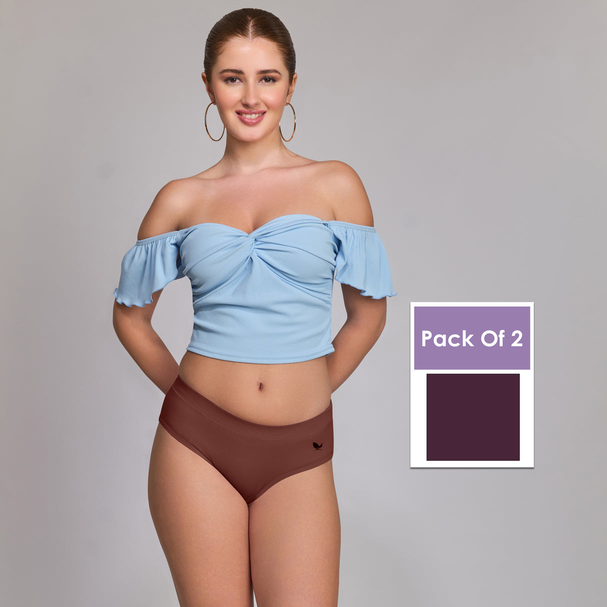 Ultra-Soft Plain Cotton Panty for Women Breathable Stretchable Innerwear for All-Day Wear PQ5023-2PC