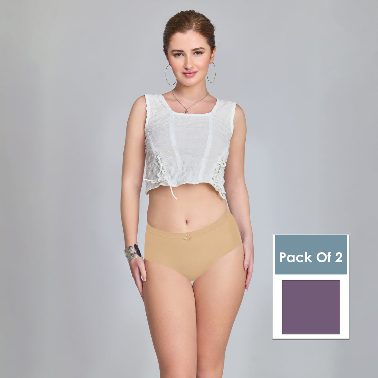 Plain Seamless Panty for Women – Soft,Stretchable & Invisible Comfort Innerwear PQ5033-2pc