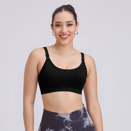 Slip-On Everyday Bra with Adjustable Straps - Non-Padded, Non-Wired & Molded Comfort- SQ1042