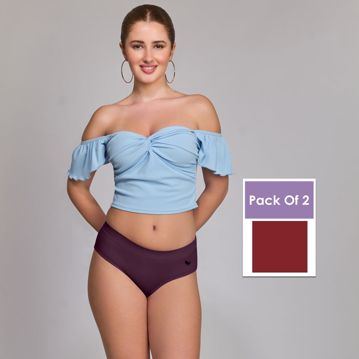 Ultra-Soft Plain Cotton Panty for Women Breathable Stretchable Innerwear for All-Day Wear PQ5023-2PC