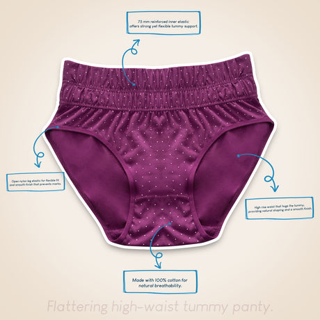 Soft Cotton Tummy Printed Panty for Women – High Waist Comfort Fit PQ5035