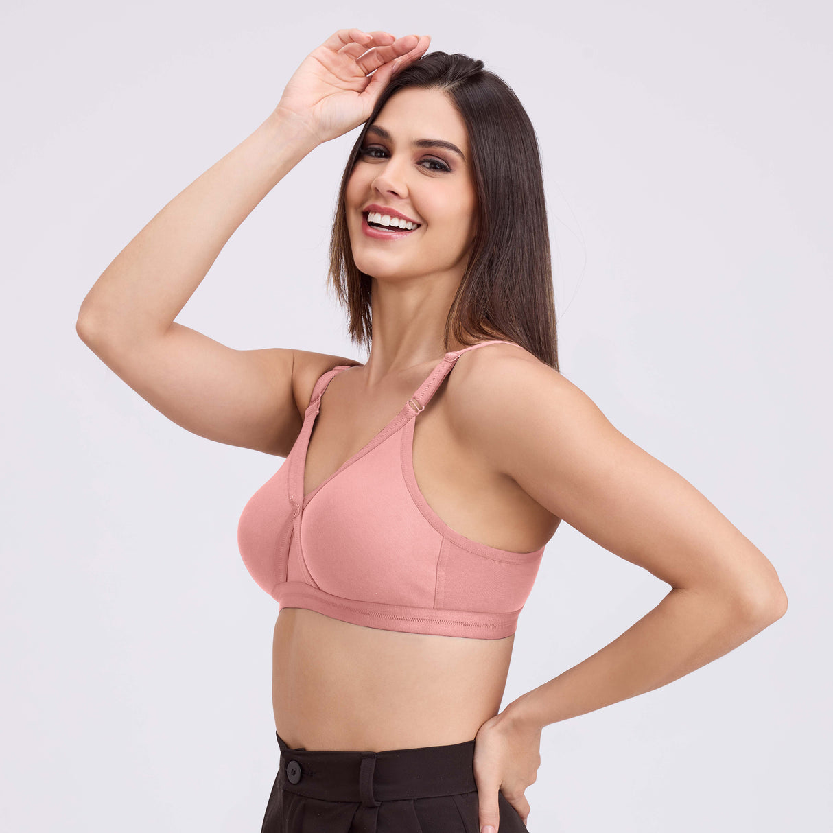 Seamless Cross Design D Cup Bra – Full Coverage, Supportive Fit MQ3046