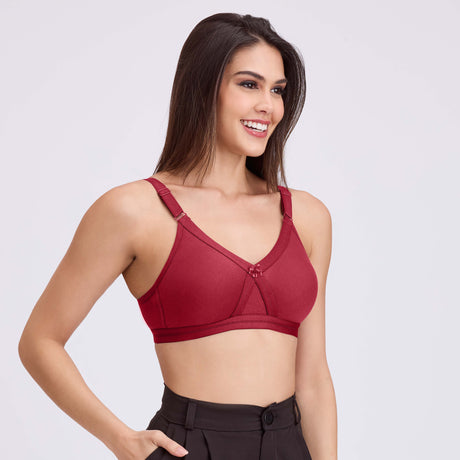 Seamless Cross Design D Cup Bra – Full Coverage, Supportive Fit MQ3046