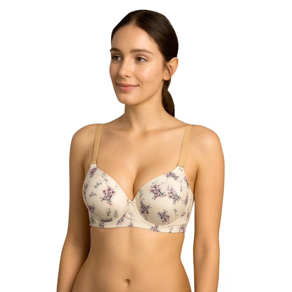 Pastel Flower Print Bra